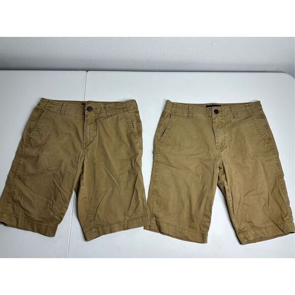 Aeropostale Mens Shorts Lot of 2 Size 30 Brown Bermuda Flat Front Chino - Picture 1 of 13